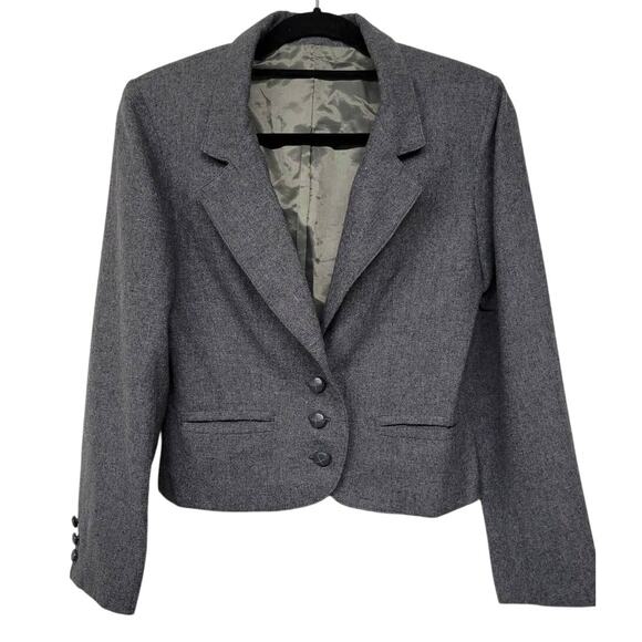 Vintage Gray Button-Front Blazer Shoulder Pads - Picture 1 of 4